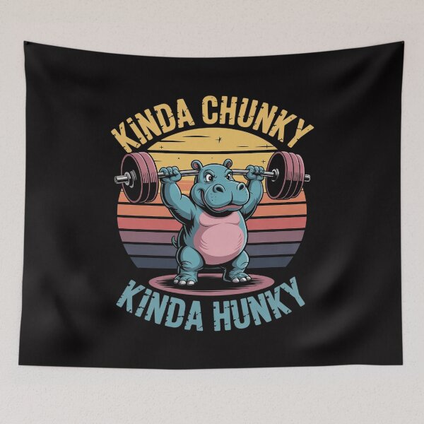 Item preview, Gym Hippo Kinda Chunky Hunky Workout Fitness Men Women designed and sold by Minoloinan.