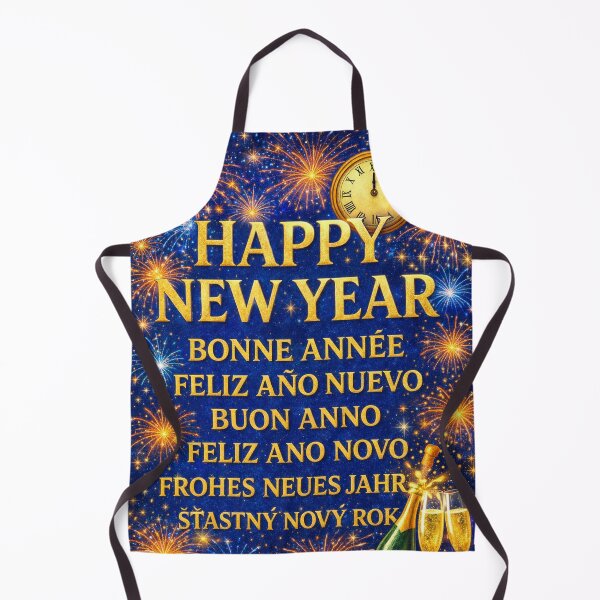Item preview, Happy New Year Around the World – Bright Metallic Multilingual New Year's Eve Design Design designed and sold by Sybille-Yates.
