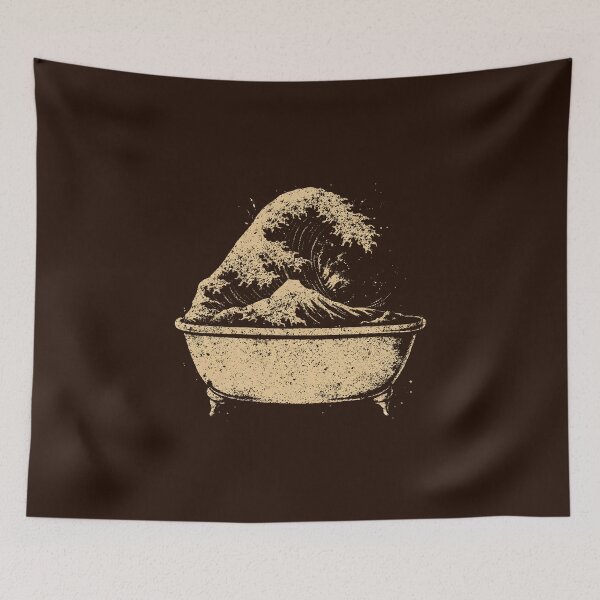 Item preview, The Great Wave of Coffee Wave in a bathtub Kanagawa Wave Inspired designed and sold by DemureArtsy.