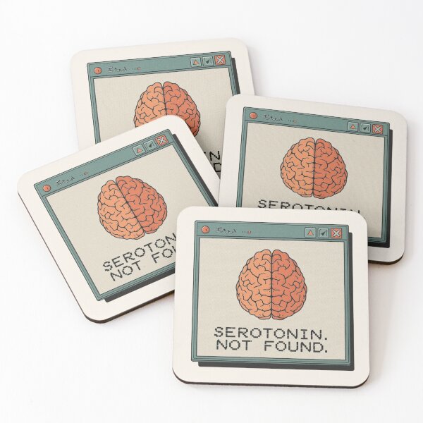 Item preview, Serotonin Not Found – Retro Brain Error Sticker designed and sold by mikasa.art.