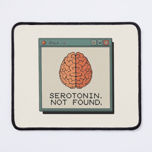 Item preview, Serotonin Not Found – Retro Brain Error Sticker designed and sold by mikasa.art.