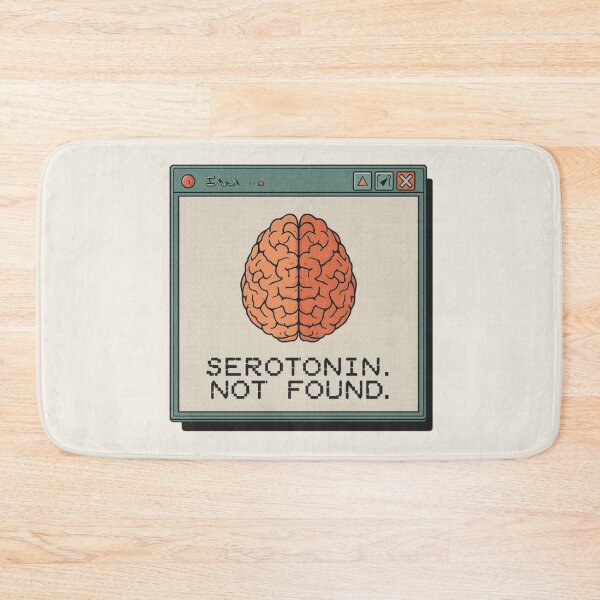 Item preview, Serotonin Not Found – Retro Brain Error Sticker designed and sold by mikasa.art.