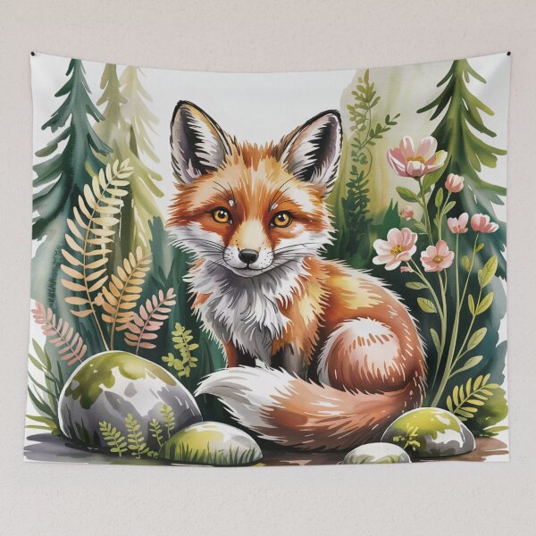 Item preview, Woodland Fox – Gentle Forest Animal Watercolor Illustration designed and sold by SoftStyleStudio ⭐⭐⭐.