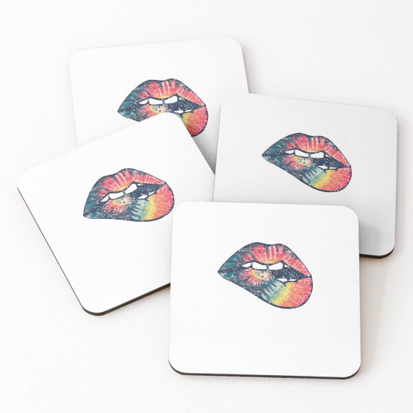 Item preview, Colorful Retro Tie Dye Biting Lips Graphic designed and sold by The secret storage room.