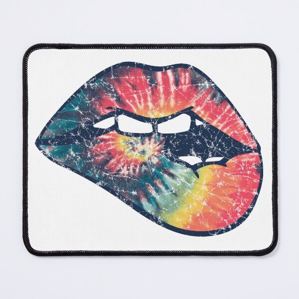Item preview, Colorful Retro Tie Dye Biting Lips Graphic designed and sold by The secret storage room.