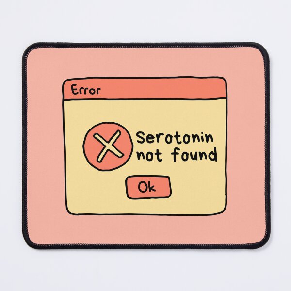 Item preview, Serotonin Not Found – Retro Brain Error Sticker designed and sold by mikasa.art.