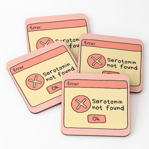 Item preview, Serotonin Not Found – Retro Brain Error Sticker designed and sold by mikasa.art.
