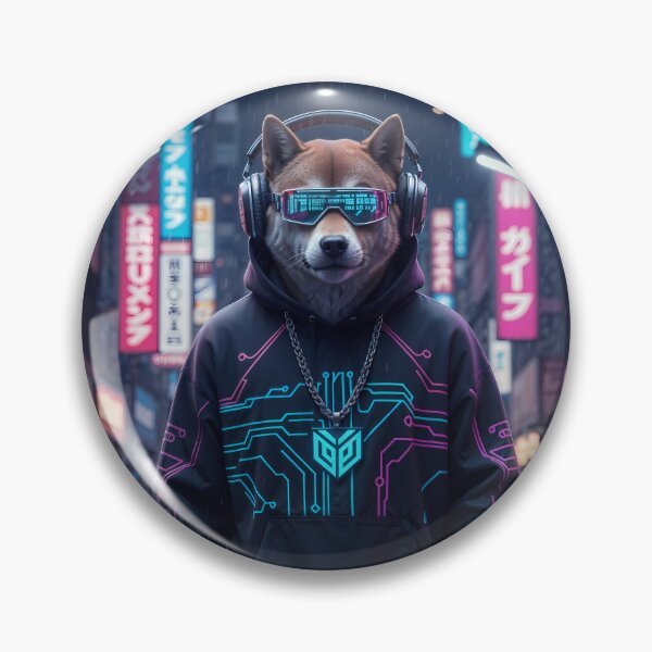 Item preview, Cyberpunk Shiba Inu: Urban Neon Streetwear Dog designed and sold by KYOFRAME.