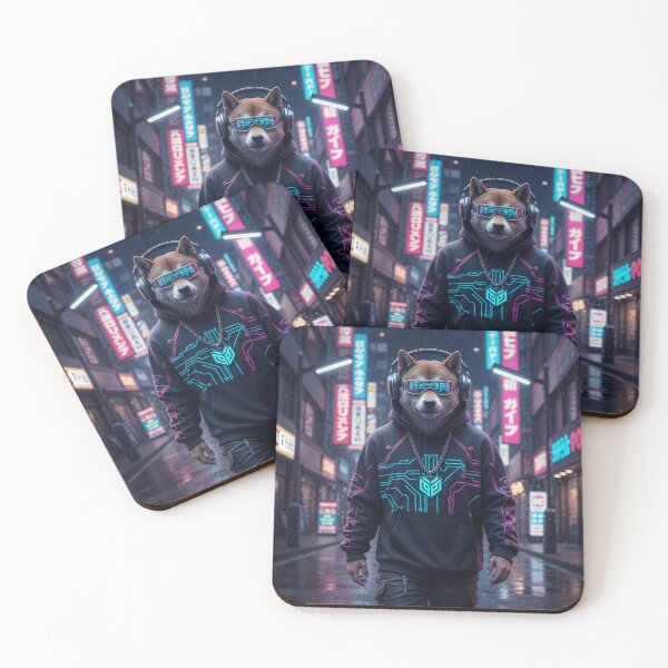 Item preview, Cyberpunk Shiba Inu: Urban Neon Streetwear Dog designed and sold by KYOFRAME.