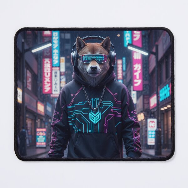 Item preview, Cyberpunk Shiba Inu: Urban Neon Streetwear Dog designed and sold by KYOFRAME.