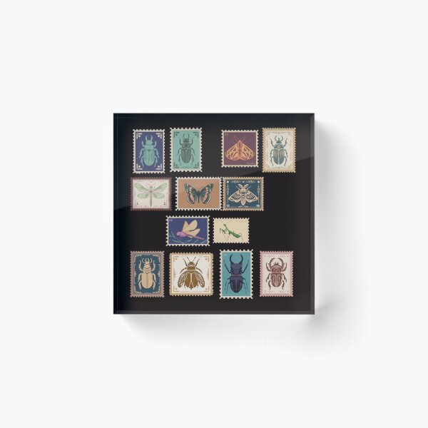 Item preview, Vintage Insect Stamps, Bug Lover, Entomology, Nature Aesthetic Insect Lover, beetle gift ideas Insect designed and sold by DesignDenDo ⭐⭐⭐⭐⭐.