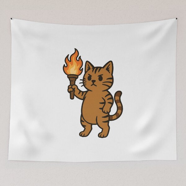 Item preview, Torch Cat – Fierce and Fiery! designed and sold by luckyyouth.