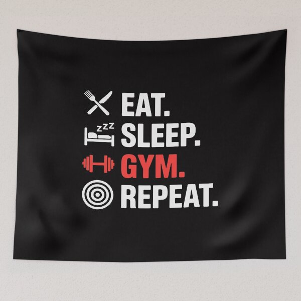 Item preview, Fitness Bodybuilding Eat Sleep Gym Repeat Workout Gym designed and sold by berniceschm.