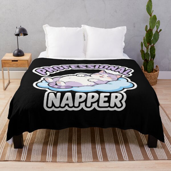 Item preview, Professional Napper – Funny Sleeping Cat on a Cloud Cartoon designed and sold by IODesignsofficial.