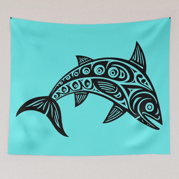 Item preview, Salmon - Pacific Northwest Tribal Totem Animal  designed and sold by YuckyCat.