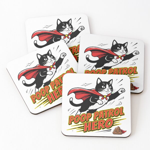 Item preview, Poop Patrol Hero Funny Superhero Cat designed and sold by Quillway.