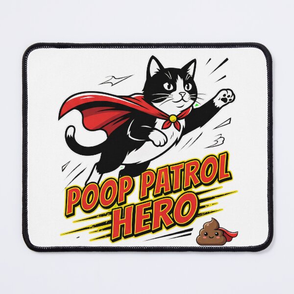 Item preview, Poop Patrol Hero Funny Superhero Cat designed and sold by Quillway.