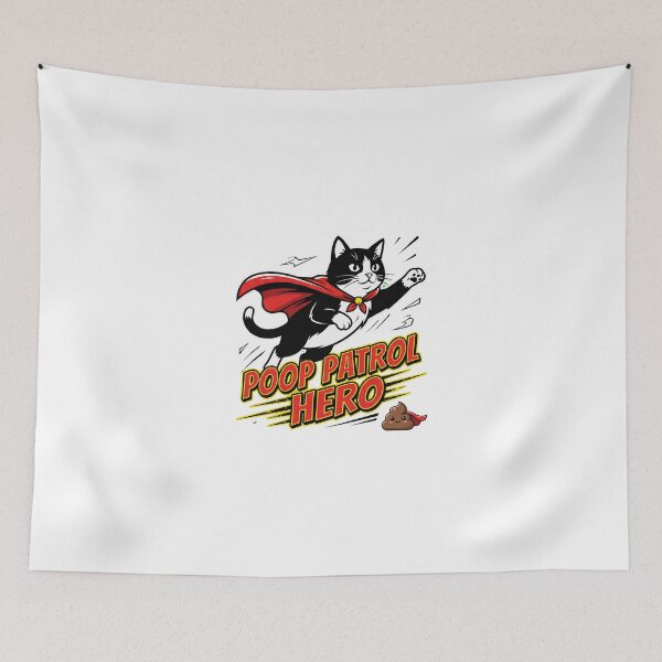 Item preview, Poop Patrol Hero Funny Superhero Cat designed and sold by Quillway.