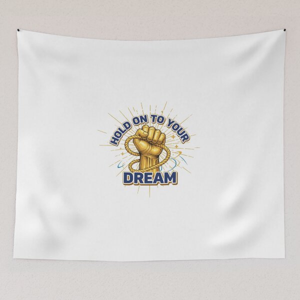 Item preview, Hold On To Your Dream - Retro Golden Fist Motivational Quote designed and sold by Latikshop.