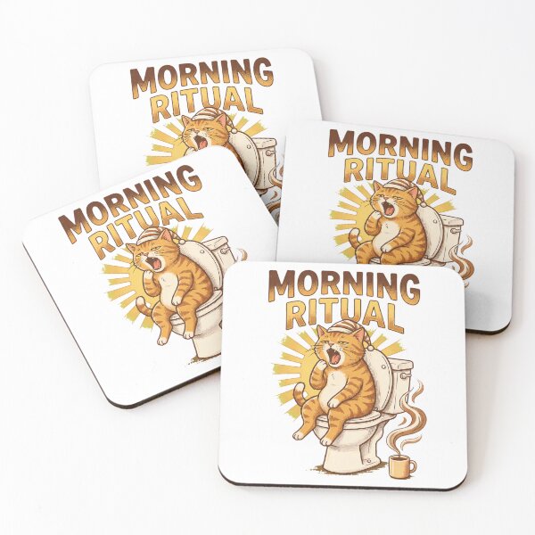 Item preview, Morning Ritual Funny Cat Bathroom Routine Humor designed and sold by Quillway.