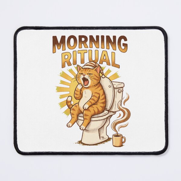 Item preview, Morning Ritual Funny Cat Bathroom Routine Humor designed and sold by Quillway.