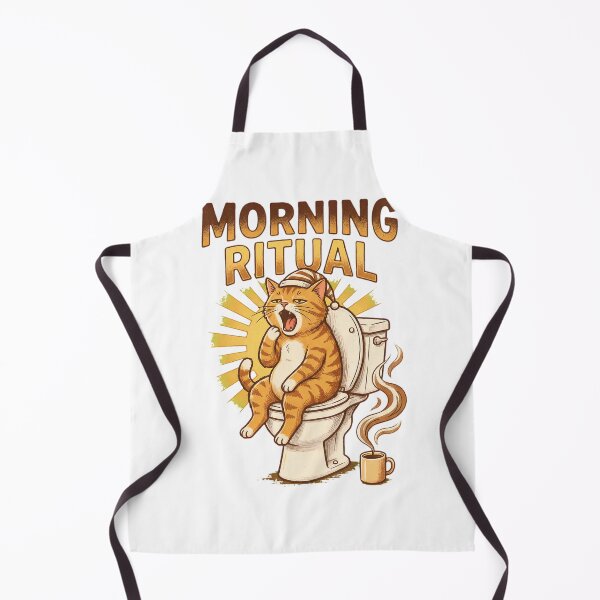 Item preview, Morning Ritual Funny Cat Bathroom Routine Humor designed and sold by Quillway.