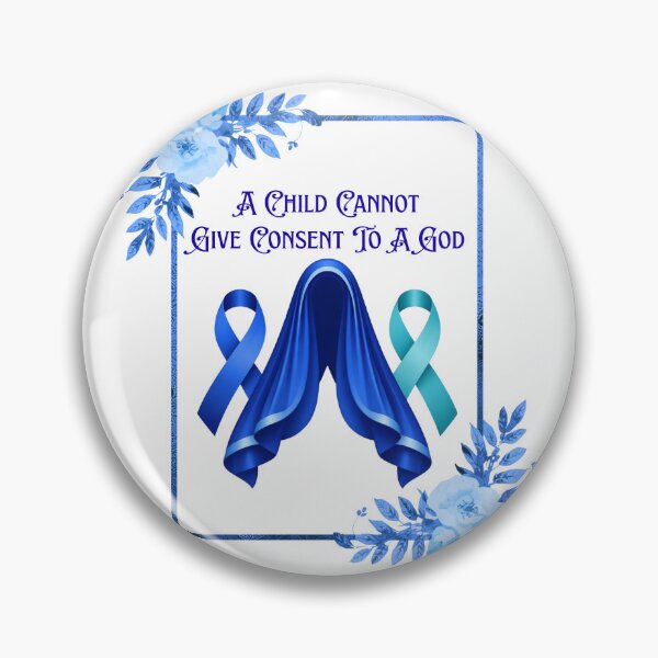 Item preview, Feminist Mary - Survivor Awareness Ribbons -  Blue Teal designed and sold by EvergreenRevolt.