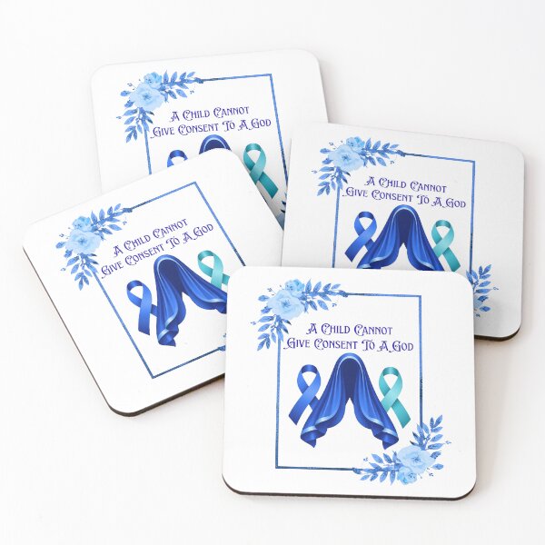 Item preview, Feminist Mary - Survivor Awareness Ribbons -  Blue Teal designed and sold by EvergreenRevolt.