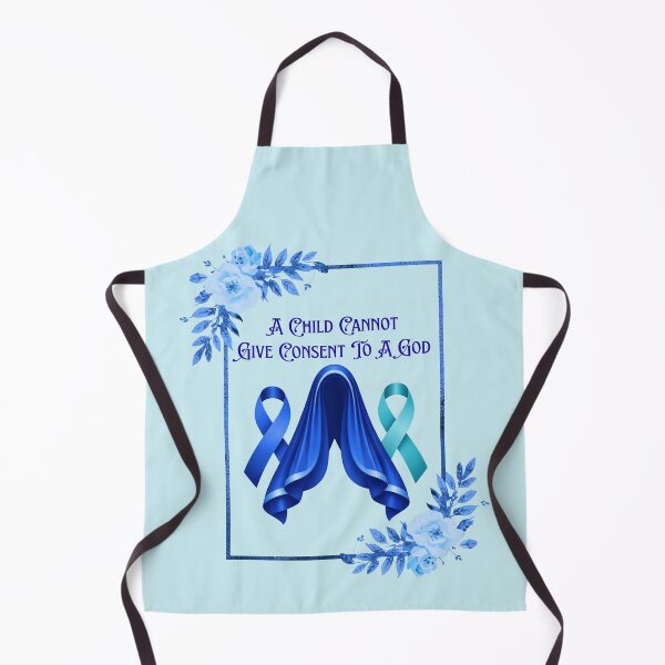 Item preview, Feminist Mary - Survivor Awareness Ribbons - Blue Teal designed and sold by EvergreenRevolt.