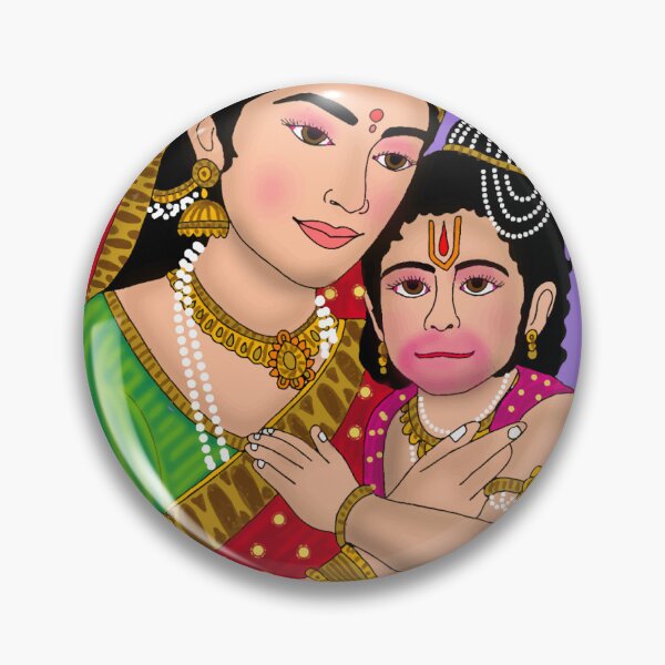 Item preview, Lord Hanuman With His Mother (Anjana) Design – Powerful Hindu Monkey God Artwork designed and sold by Harshit_Digital_Arts.