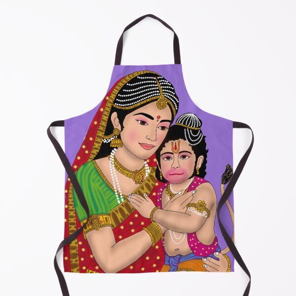 Item preview, Lord Hanuman With His Mother (Anjana) Design – Powerful Hindu Monkey God Artwork designed and sold by Harshit_Digital_Arts.