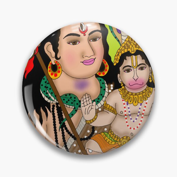 Item preview, Lord Hanuman With Shiva Design – Powerful Hindu Monkey God Artwork designed and sold by Harshit_Digital_Arts.
