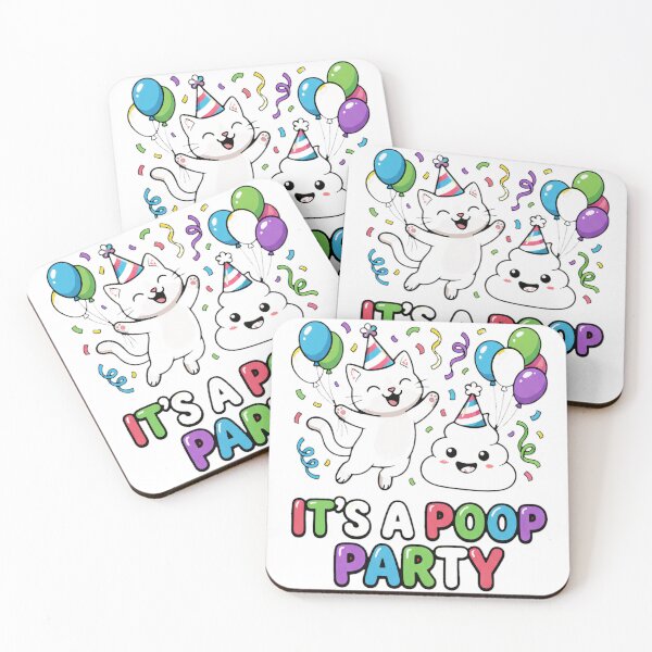 Item preview, It's A Poop Party Funny Cat Celebration Humor designed and sold by Quillway.