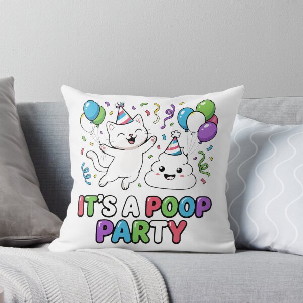 Item preview, It's A Poop Party Funny Cat Celebration Humor designed and sold by Quillway.