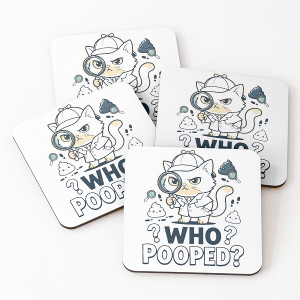 Item preview, Who Pooped Funny Cat Detective Mystery Humor designed and sold by Quillway.