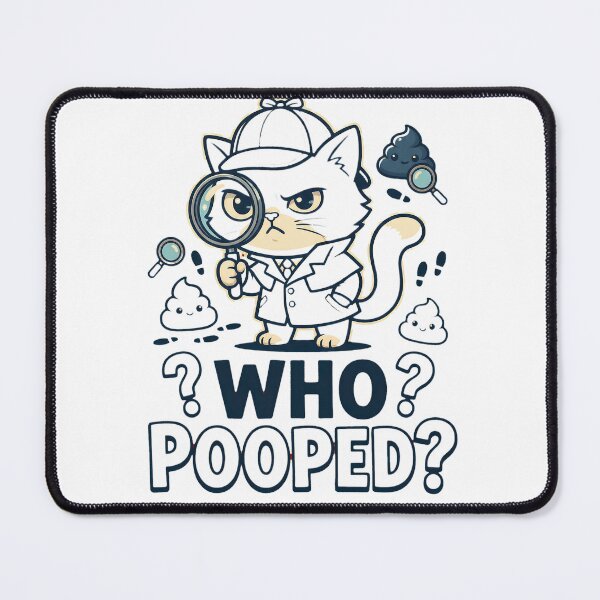 Item preview, Who Pooped Funny Cat Detective Mystery Humor designed and sold by Quillway.