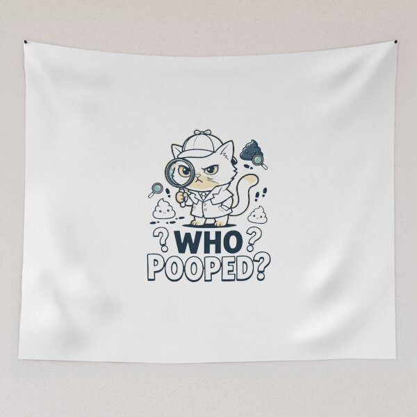 Item preview, Who Pooped Funny Cat Detective Mystery Humor designed and sold by Quillway.