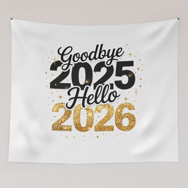 Item preview, Goodbye 2025 Hello 2026 Shirt – Happy New Year Gold Glitter Typography T-Shirt designed and sold by OreoStudio.