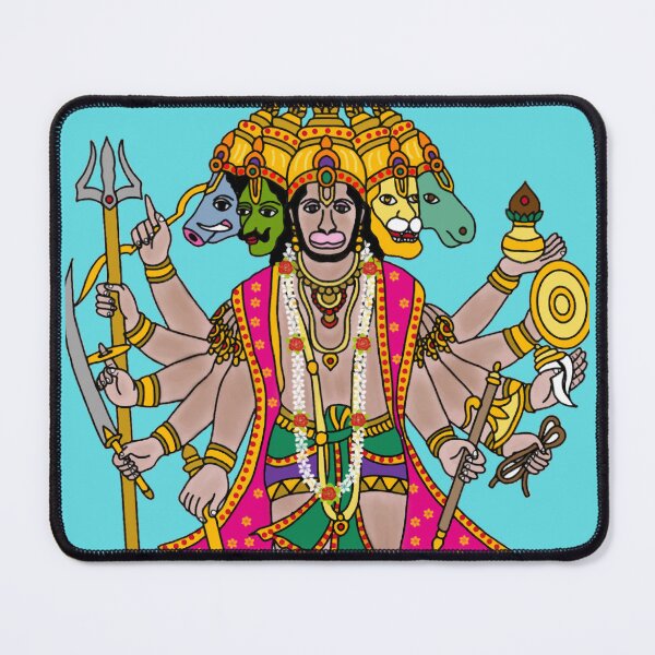Item preview, Lord Panchmukhi Hanuman Design – Powerful Hindu Monkey God Artwork designed and sold by Harshit_Digital_Arts.