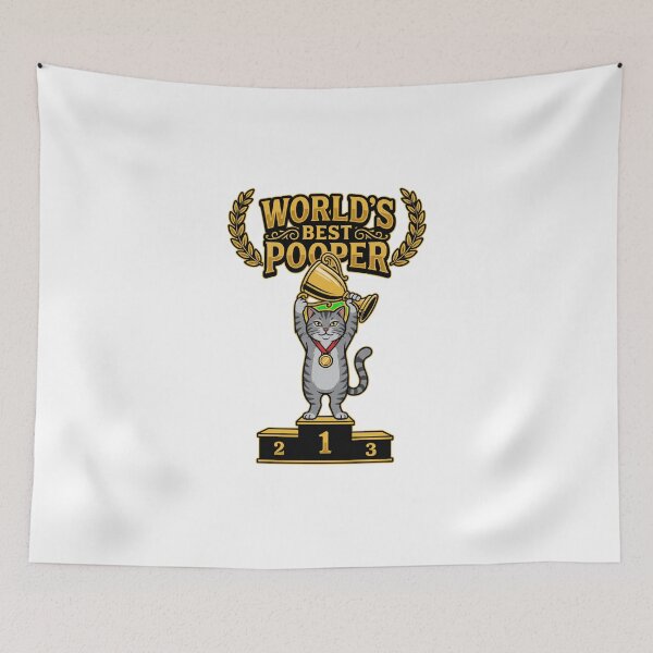 Item preview, World's Best Pooper Funny Cat Champion Trophy designed and sold by Quillway.