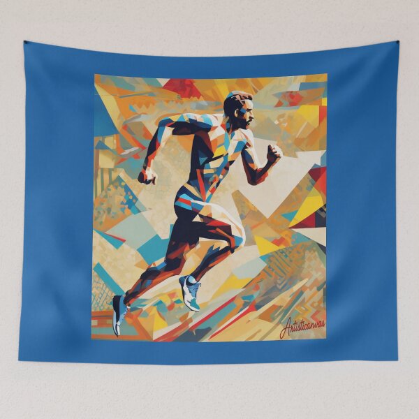 Item preview, "Dynamic Athlete: Abstract Geometric Motion" designed and sold by Artisticanvas.
