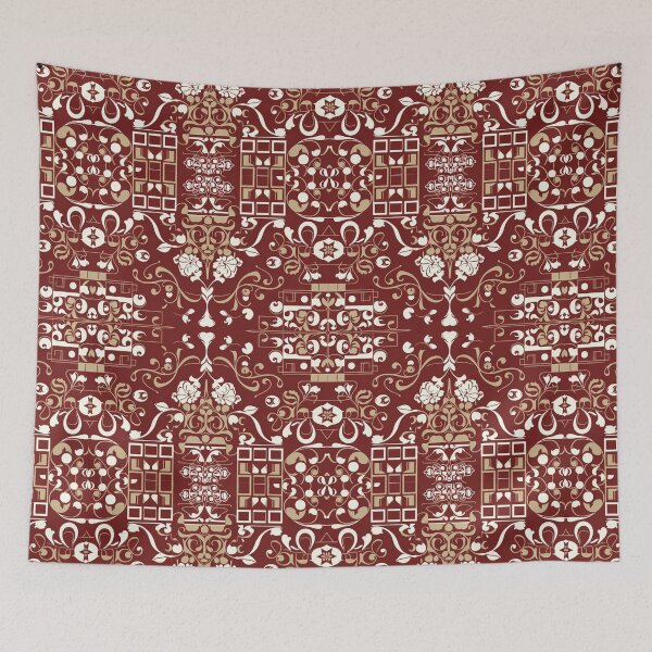 Item preview, Ornate Red Floral Damask Pattern designed and sold by SassyArtistry.