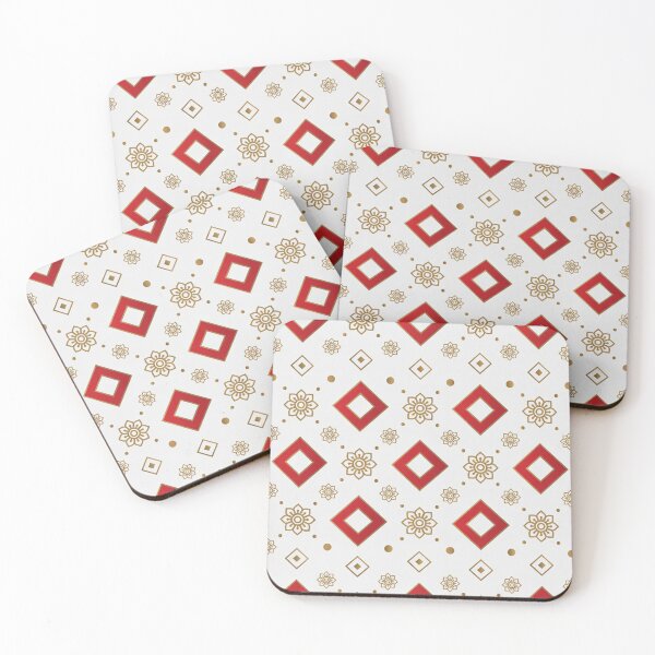 Item preview, Red and Gold Geometric Pattern designed and sold by SassyArtistry.
