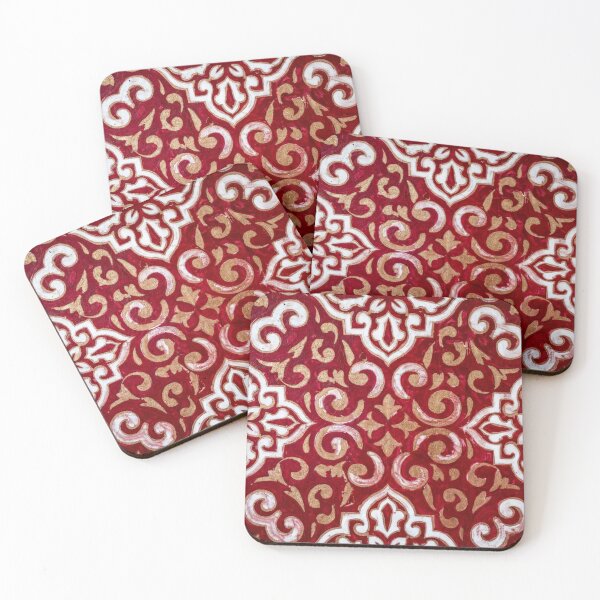 Item preview, Ornate Red Floral Damask Pattern designed and sold by SassyArtistry.