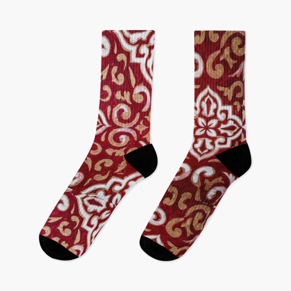 Item preview, Ornate Red Floral Damask Pattern designed and sold by SassyArtistry.