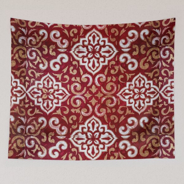 Item preview, Ornate Red Floral Damask Pattern designed and sold by SassyArtistry.