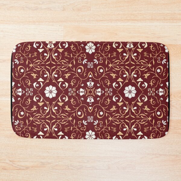Item preview, Ornate Red Floral Vine Pattern designed and sold by SassyArtistry.