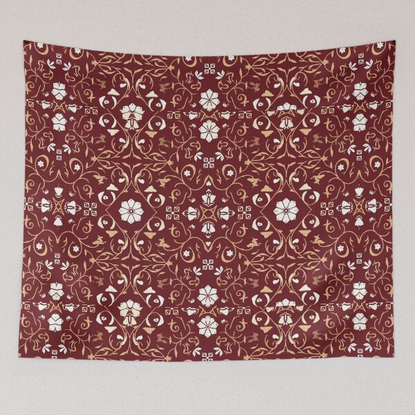 Item preview, Ornate Red Floral Vine Pattern designed and sold by SassyArtistry.