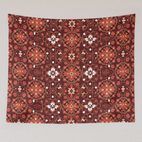 Item preview, Red Ornamental Floral Pattern designed and sold by SassyArtistry.