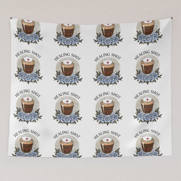 Item preview, Healing Shot Cute Nurse Espresso Art – Kawaii Coffee Medical Design designed and sold by ClinicalHubs.
